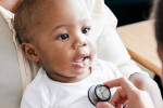 Baby getting a checkup